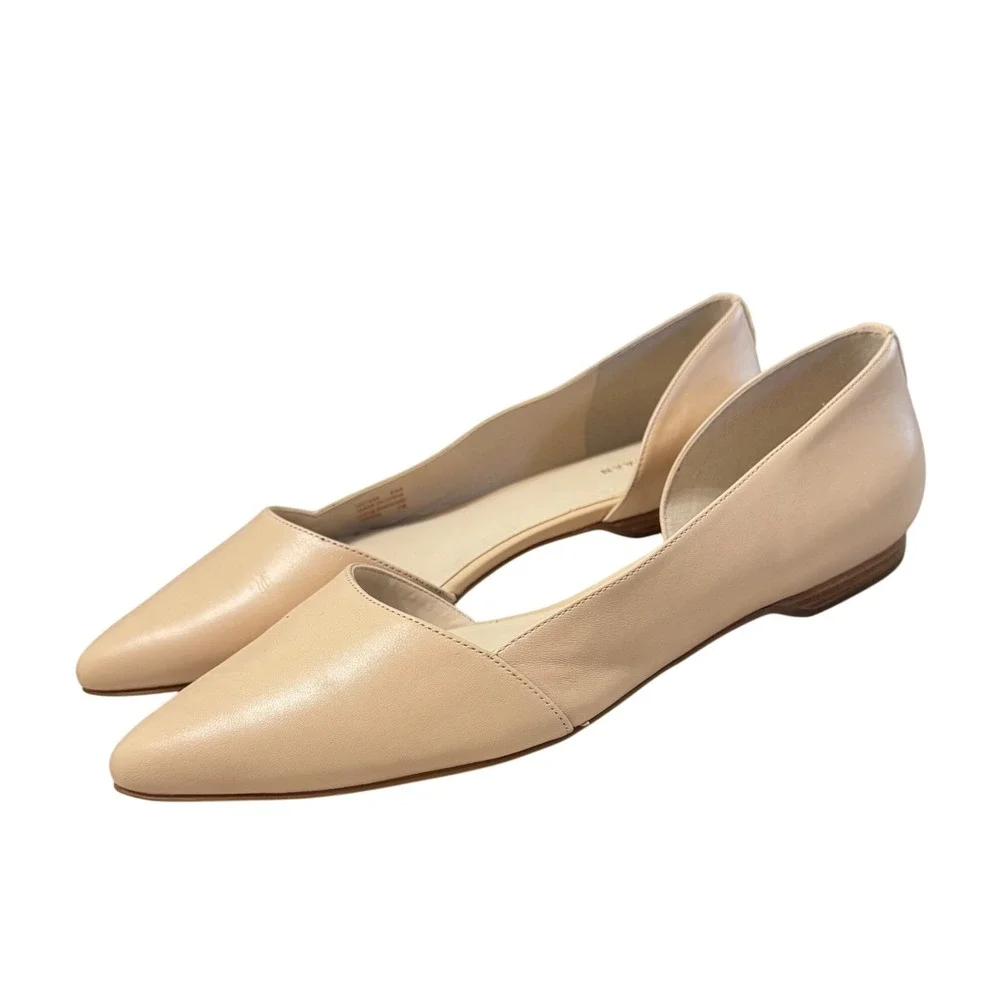 Cole Haan Bambra Skimmer II Nude Leather Pointed Toe Flats‎ Size 8.5